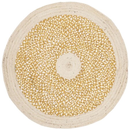 Safavieh 6 x 6 ft. Cape Cod Collection Global Round Hand Woven Rug - Gold & Natural CAP210D-6R